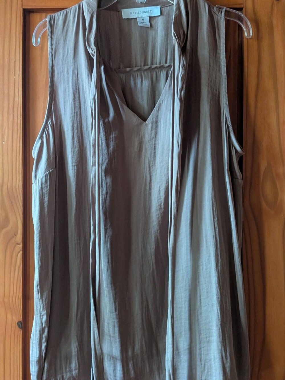 Madison Grey Brown Silky Blouse - Size M